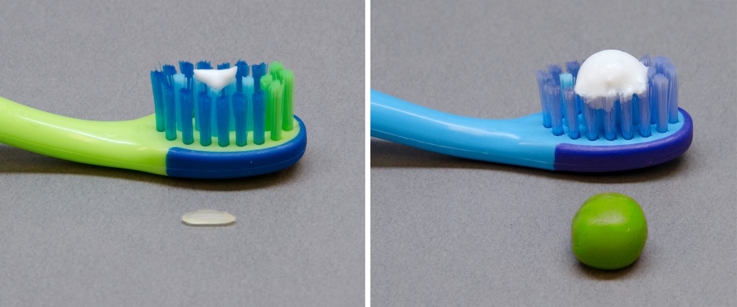 Кількість зубної пасти для дітей