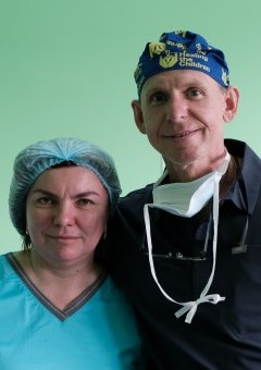 Surical tech Yurij Tsuvanyk and Ukrainian nurse